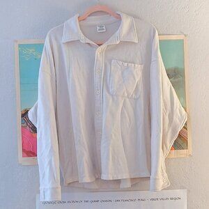 PINK Victoria's Secret Button Down Lounge Cream Shacket Size Medium